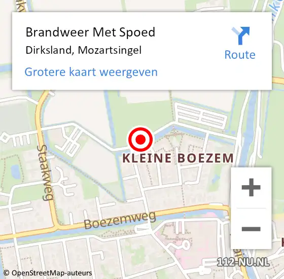 Locatie op kaart van de 112 melding: Brandweer Met Spoed Naar Dirksland, Mozartsingel op 9 september 2019 00:54