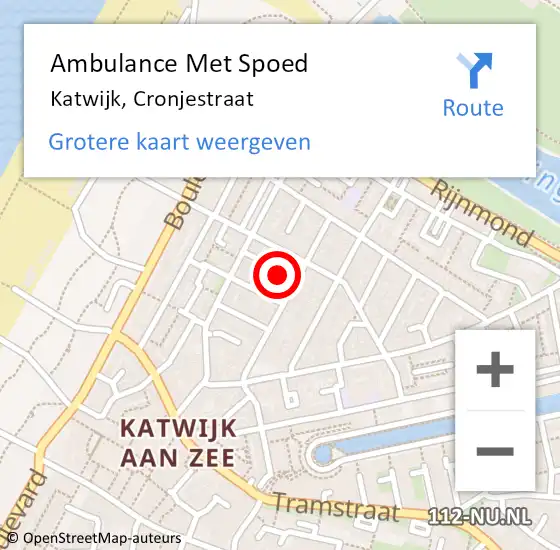 Locatie op kaart van de 112 melding: Ambulance Met Spoed Naar Katwijk, Cronjestraat op 13 april 2014 07:46