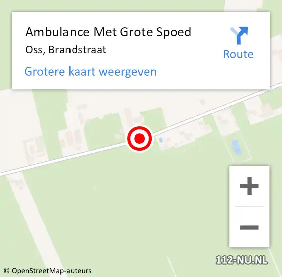 Locatie op kaart van de 112 melding: Ambulance Met Grote Spoed Naar Oss, Brandstraat op 9 september 2019 03:50