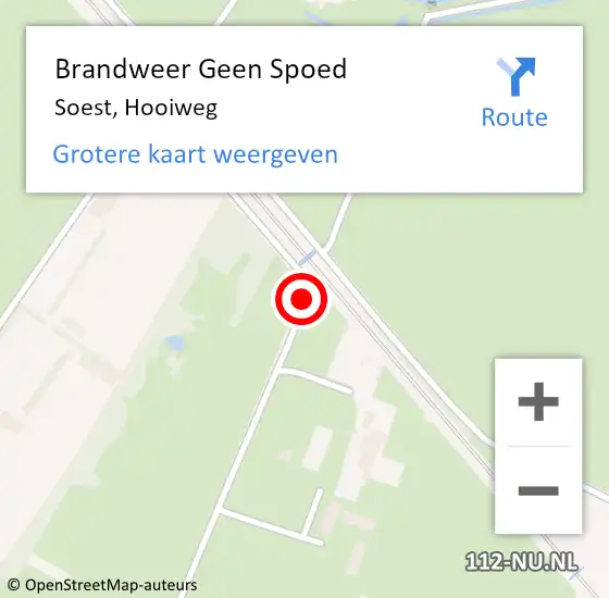 Locatie op kaart van de 112 melding: Brandweer Geen Spoed Naar Soest, Hooiweg op 9 september 2019 05:37