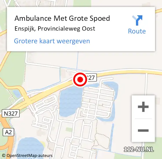 Locatie op kaart van de 112 melding: Ambulance Met Grote Spoed Naar Enspijk, Provincialeweg Oost op 9 september 2019 05:44