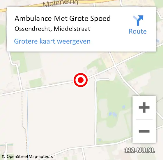 Locatie op kaart van de 112 melding: Ambulance Met Grote Spoed Naar Ossendrecht, Middelstraat op 9 september 2019 07:38