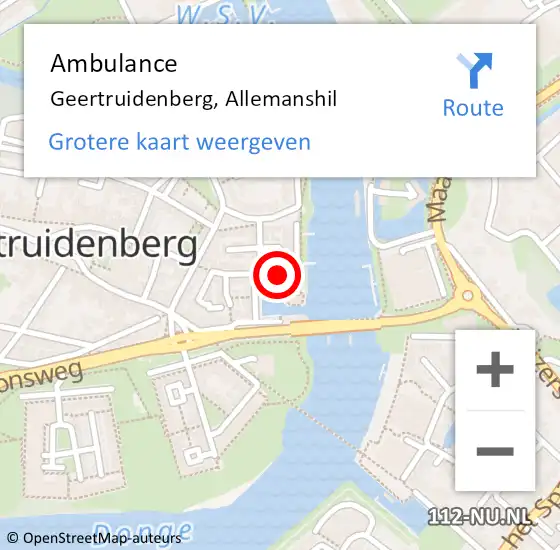 Locatie op kaart van de 112 melding: Ambulance Geertruidenberg, Allemanshil op 9 september 2019 09:54