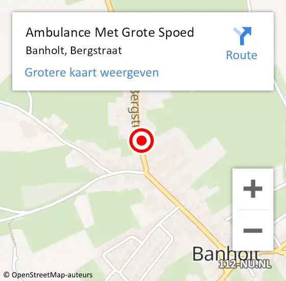 Locatie op kaart van de 112 melding: Ambulance Met Grote Spoed Naar Banholt, Bergstraat op 13 april 2014 08:34