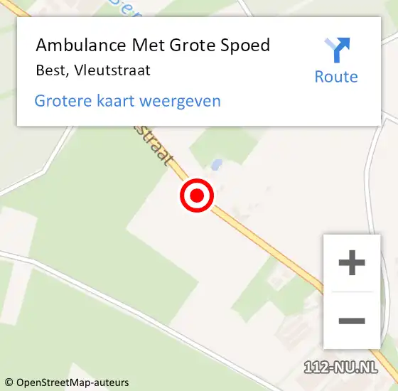 Locatie op kaart van de 112 melding: Ambulance Met Grote Spoed Naar Best, Vleutstraat op 9 september 2019 10:38