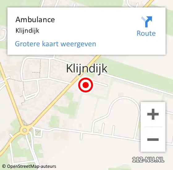 Locatie op kaart van de 112 melding: Ambulance Klijndijk op 9 september 2019 11:03