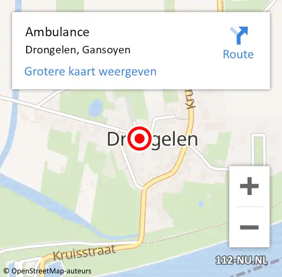 Locatie op kaart van de 112 melding: Ambulance Drongelen, Gansoyen op 9 september 2019 11:10