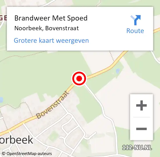 Locatie op kaart van de 112 melding: Brandweer Met Spoed Naar Noorbeek, Bovenstraat op 9 september 2019 11:17