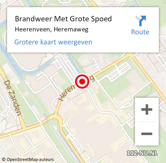 Locatie op kaart van de 112 melding: Brandweer Met Grote Spoed Naar Heerenveen, Heremaweg op 9 september 2019 11:33