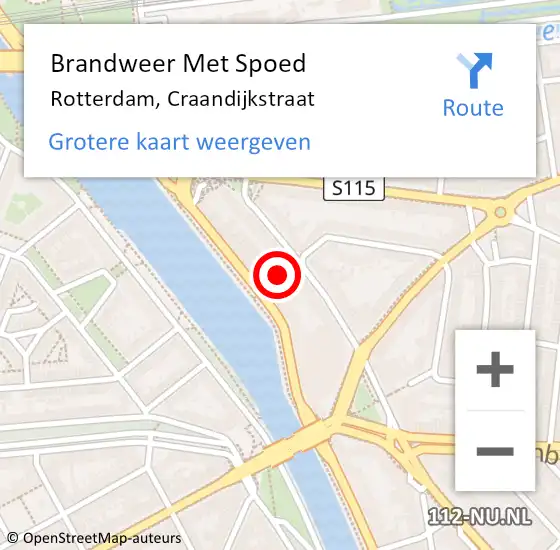 Locatie op kaart van de 112 melding: Brandweer Met Spoed Naar Rotterdam, Craandijkstraat op 9 september 2019 12:18