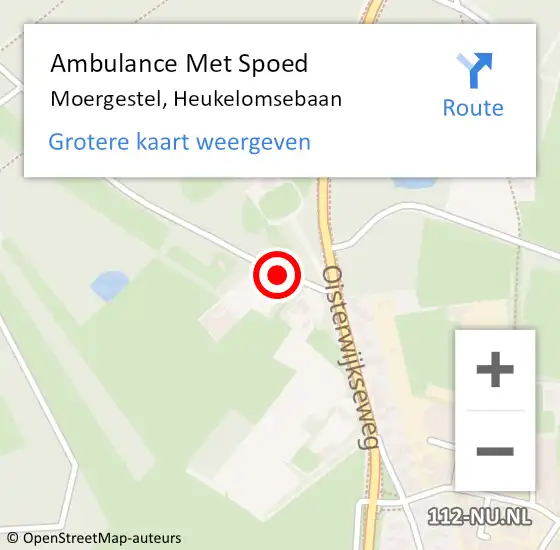 Locatie op kaart van de 112 melding: Ambulance Met Spoed Naar Moergestel, Heukelomsebaan op 9 september 2019 12:56