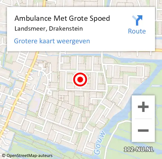 Locatie op kaart van de 112 melding: Ambulance Met Grote Spoed Naar Landsmeer, Drakenstein op 9 september 2019 13:45