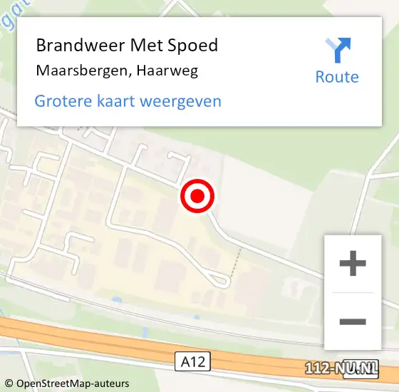 Locatie op kaart van de 112 melding: Brandweer Met Spoed Naar Maarsbergen, Haarweg op 9 september 2019 14:46