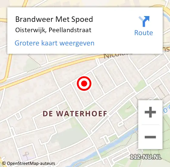 Locatie op kaart van de 112 melding: Brandweer Met Spoed Naar Oisterwijk, Peellandstraat op 9 september 2019 15:36