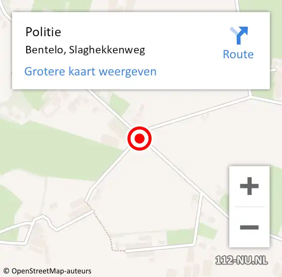 Locatie op kaart van de 112 melding: Politie Bentelo, Slaghekkenweg op 9 september 2019 16:29