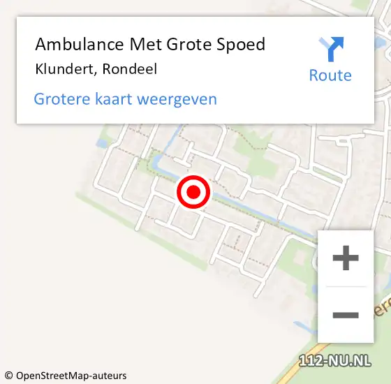 Locatie op kaart van de 112 melding: Ambulance Met Grote Spoed Naar Klundert, Rondeel op 9 september 2019 17:12