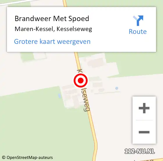 Locatie op kaart van de 112 melding: Brandweer Met Spoed Naar Maren-Kessel, Kesselseweg op 9 september 2019 17:51