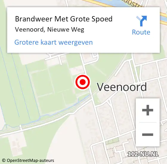 Locatie op kaart van de 112 melding: Brandweer Met Grote Spoed Naar Veenoord, Nieuwe Weg op 13 april 2014 09:47