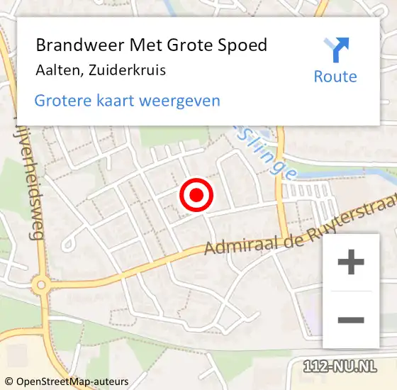 Locatie op kaart van de 112 melding: Brandweer Met Grote Spoed Naar Aalten, Zuiderkruis op 9 september 2019 19:37