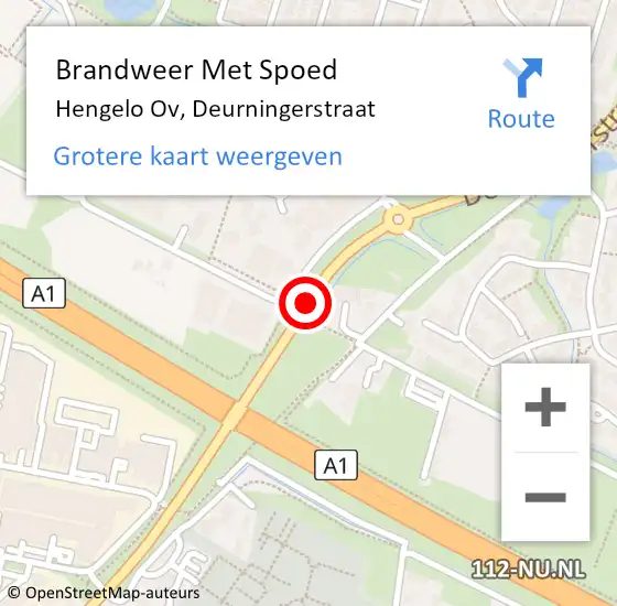 Locatie op kaart van de 112 melding: Brandweer Met Spoed Naar Hengelo Ov, Deurningerstraat op 9 september 2019 21:57