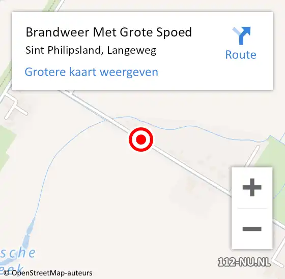 Locatie op kaart van de 112 melding: Brandweer Met Grote Spoed Naar Sint Philipsland, Langeweg op 9 september 2019 22:49