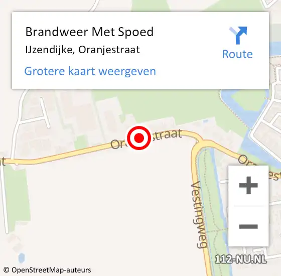 Locatie op kaart van de 112 melding: Brandweer Met Spoed Naar IJzendijke, Oranjestraat op 9 september 2019 23:26