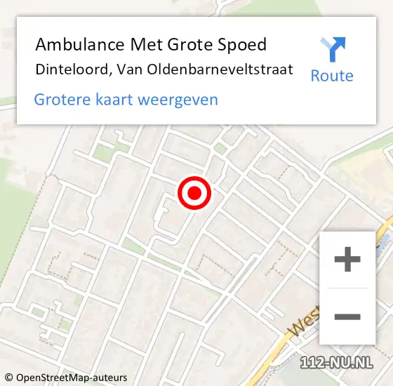 Locatie op kaart van de 112 melding: Ambulance Met Grote Spoed Naar Dinteloord, Van Oldenbarneveltstraat op 10 september 2019 00:12