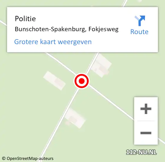 Locatie op kaart van de 112 melding: Politie Bunschoten-Spakenburg, Fokjesweg op 10 september 2019 08:49