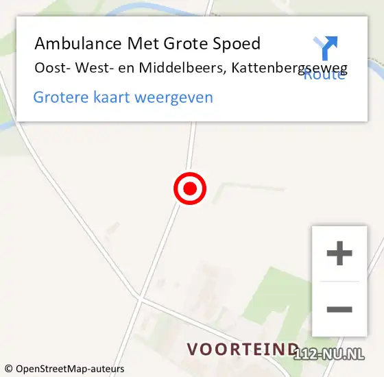 Locatie op kaart van de 112 melding: Ambulance Met Grote Spoed Naar Oost- West- en Middelbeers, Kattenbergseweg op 13 april 2014 10:44