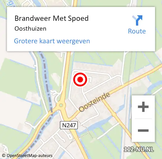 Locatie op kaart van de 112 melding: Brandweer Met Spoed Naar Oosthuizen op 10 september 2019 10:38
