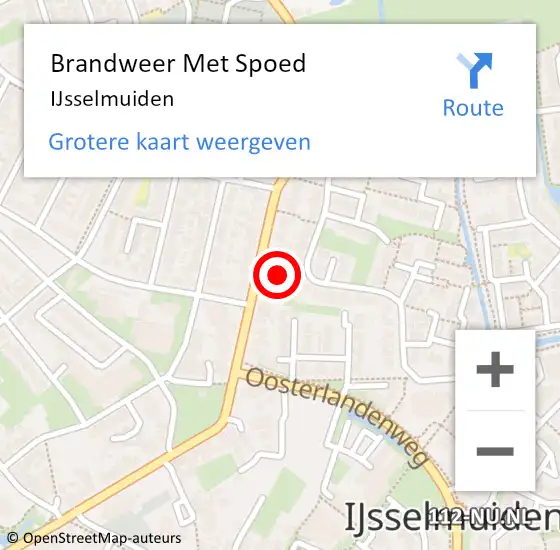 Locatie op kaart van de 112 melding: Brandweer Met Spoed Naar IJsselmuiden op 10 september 2019 11:08