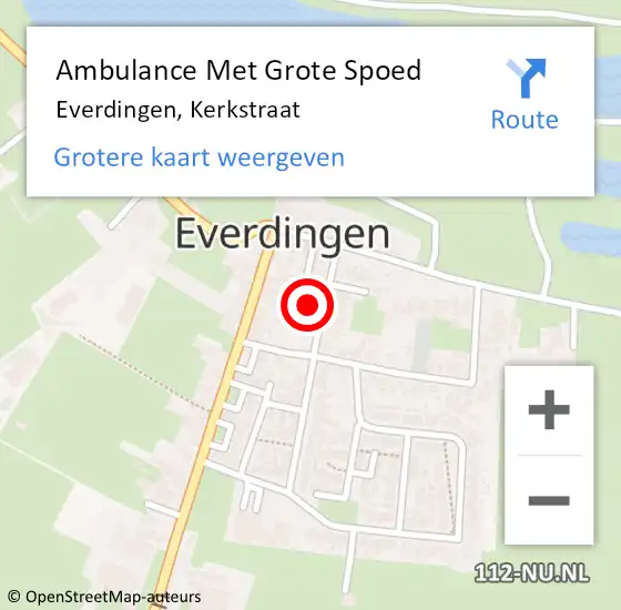 Locatie op kaart van de 112 melding: Ambulance Met Grote Spoed Naar Everdingen, Kerkstraat op 13 april 2014 11:01