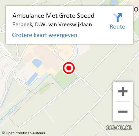 Locatie op kaart van de 112 melding: Ambulance Met Grote Spoed Naar Eerbeek, D.W. van Vreeswijklaan op 10 september 2019 13:38