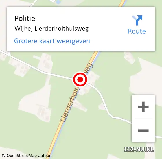 Locatie op kaart van de 112 melding: Politie Wijhe, Lierderholthuisweg op 10 september 2019 14:32