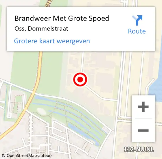 Locatie op kaart van de 112 melding: Brandweer Met Grote Spoed Naar Oss, Dommelstraat op 10 september 2019 14:37