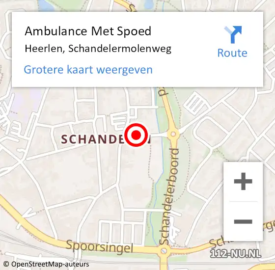 Locatie op kaart van de 112 melding: Ambulance Met Spoed Naar Heerlen, Schandelermolenweg op 13 april 2014 11:27