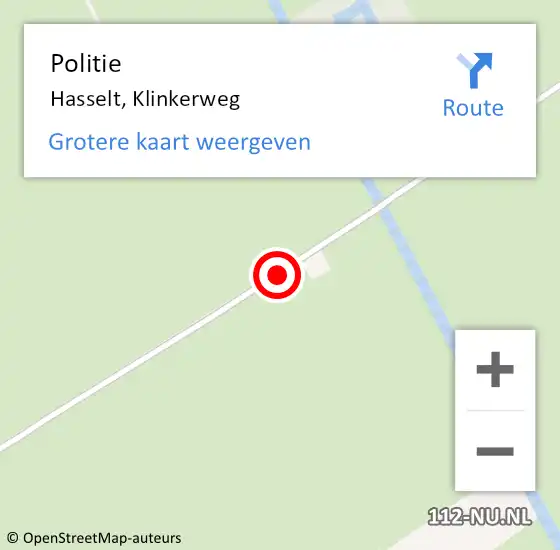 Locatie op kaart van de 112 melding: Politie Hasselt, Klinkerweg op 10 september 2019 15:08