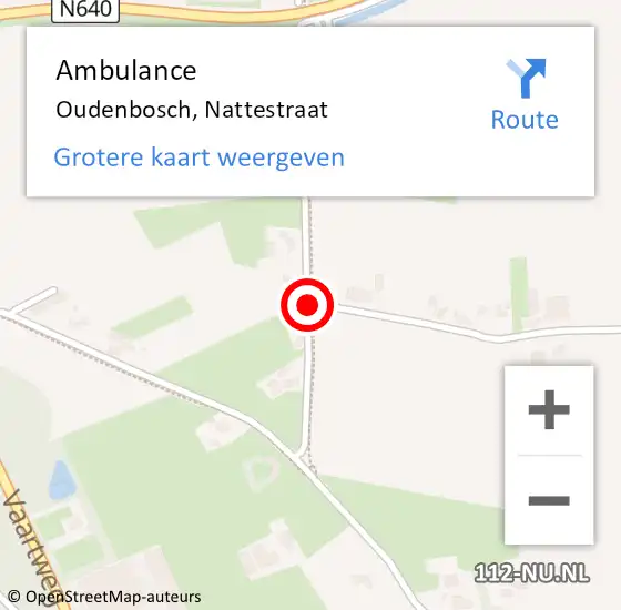 Locatie op kaart van de 112 melding: Ambulance Oudenbosch, Nattestraat op 10 september 2019 15:12