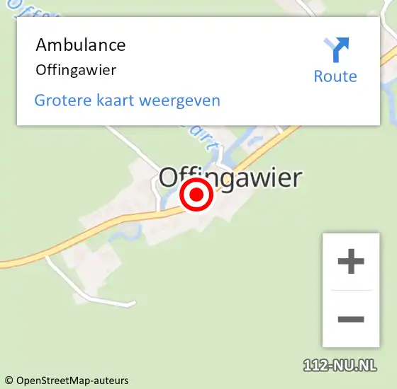 Locatie op kaart van de 112 melding: Ambulance Offingawier op 13 april 2014 11:29