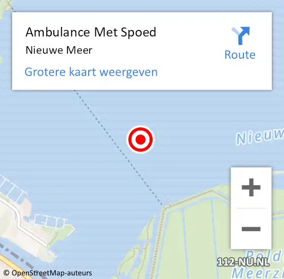 Locatie op kaart van de 112 melding: Ambulance Met Spoed Naar Nieuwe Meer op 10 september 2019 16:57