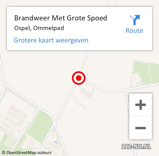 Locatie op kaart van de 112 melding: Brandweer Met Grote Spoed Naar Ospel, Ommelpad op 10 september 2019 17:45