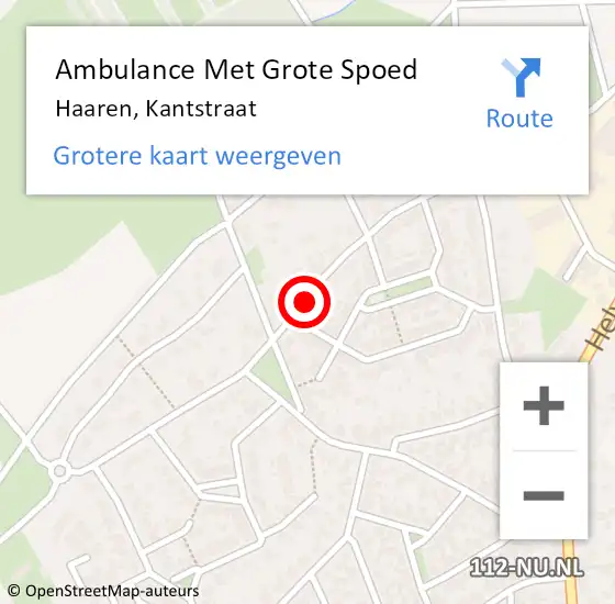 Locatie op kaart van de 112 melding: Ambulance Met Grote Spoed Naar Haaren, Kantstraat op 10 september 2019 19:31