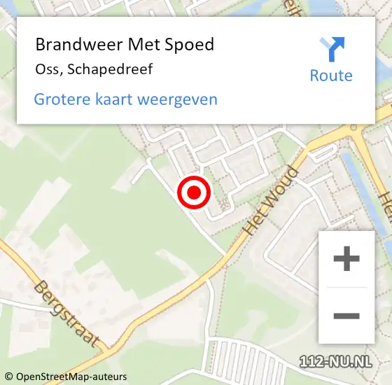 Locatie op kaart van de 112 melding: Brandweer Met Spoed Naar Oss, Schapedreef op 10 september 2019 21:05