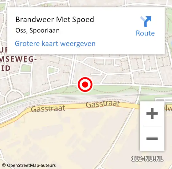 Locatie op kaart van de 112 melding: Brandweer Met Spoed Naar Oss, Spoorlaan op 10 september 2019 21:29