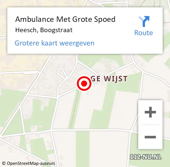 Locatie op kaart van de 112 melding: Ambulance Met Grote Spoed Naar Heesch, Boogstraat op 10 september 2019 22:52