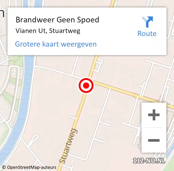 Locatie op kaart van de 112 melding: Brandweer Geen Spoed Naar Vianen Ut, Stuartweg op 11 september 2019 08:53