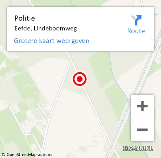 Locatie op kaart van de 112 melding: Politie Eefde, Lindeboomweg op 11 september 2019 08:56
