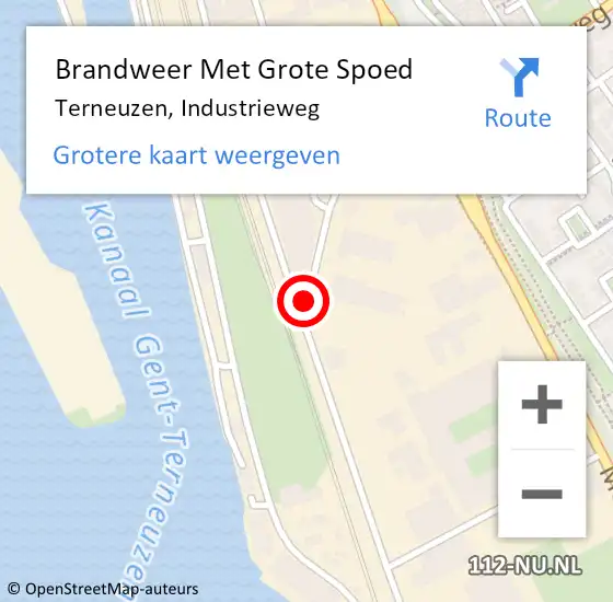 Locatie op kaart van de 112 melding: Brandweer Met Grote Spoed Naar Terneuzen, Industrieweg op 11 september 2019 10:08