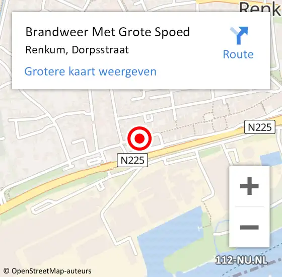 Locatie op kaart van de 112 melding: Brandweer Met Grote Spoed Naar Renkum, Dorpsstraat op 11 september 2019 10:17