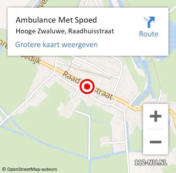 Locatie op kaart van de 112 melding: Ambulance Met Spoed Naar Hooge Zwaluwe, Raadhuisstraat op 11 september 2019 11:47